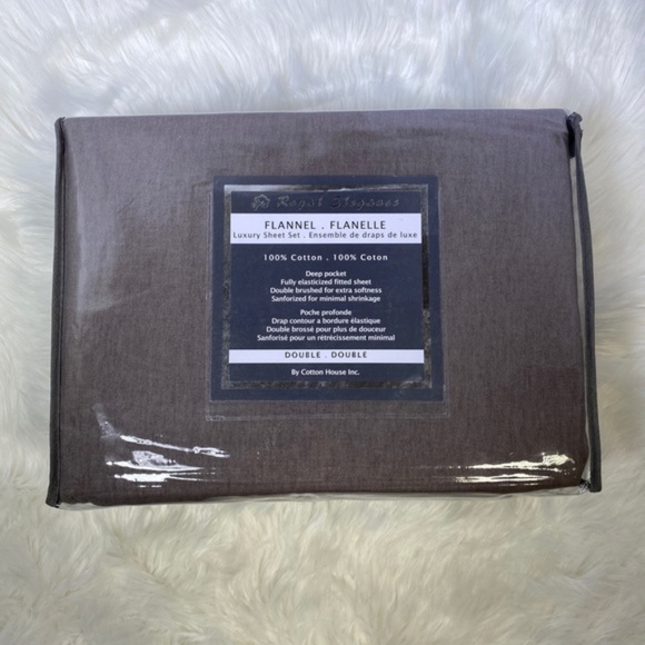 ⭐️FINAL STOCK⭐️Full 4pc Charcoal Flannel Bedsheets - Picture 1 of 4